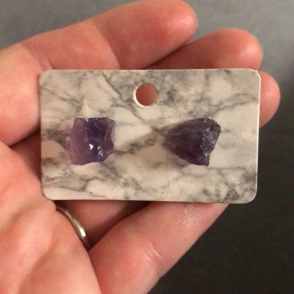 NEW Amethyst Gemstone/Birthstone Earrings, Sim. - Picture 3 of 4